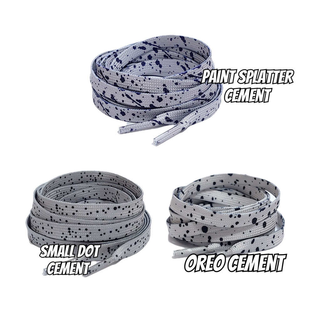 Grey Cement Speckle Printed Shoelaces-For Jordan 4-